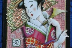 Gejsza w czerwonym kimonie